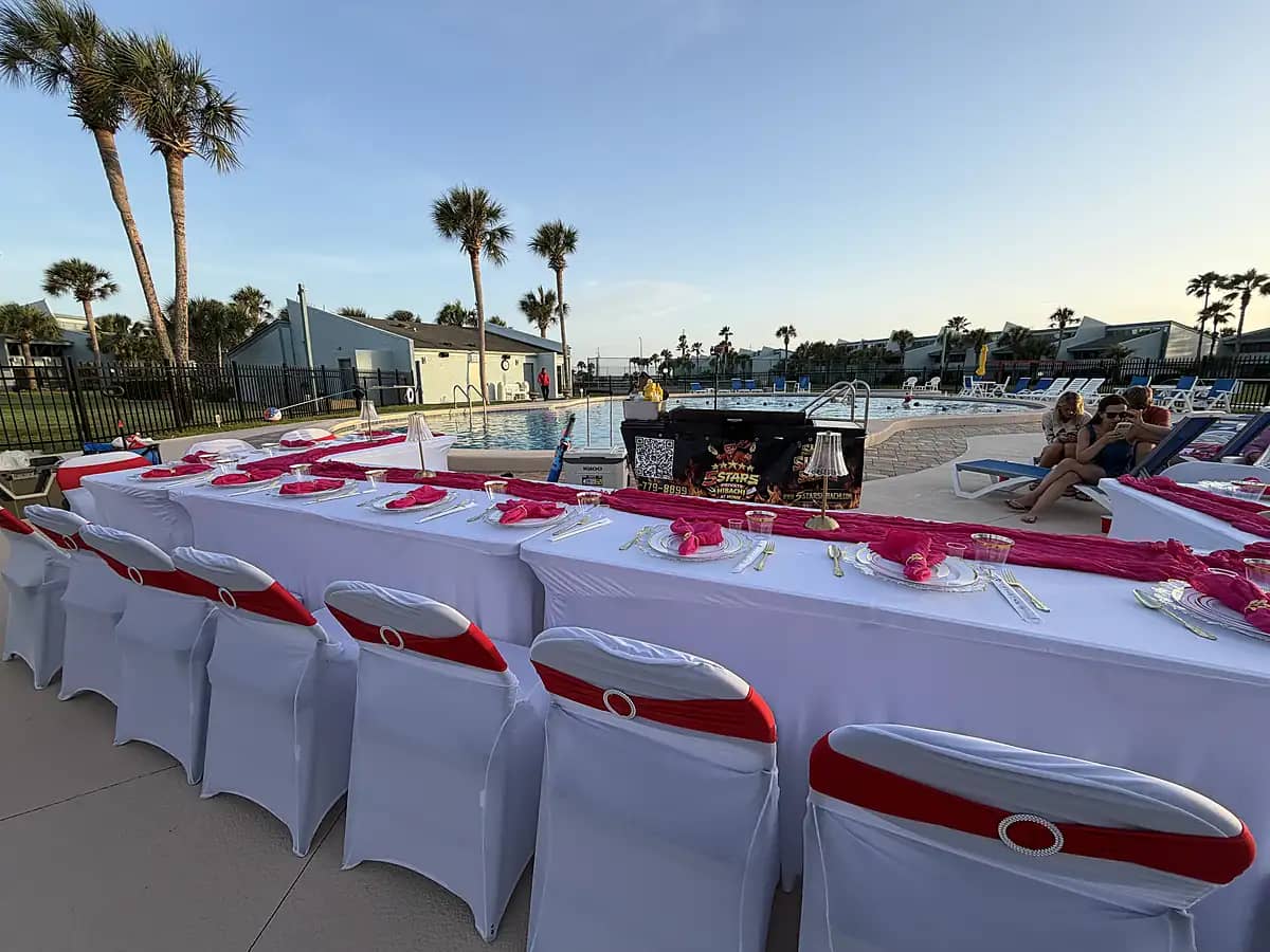 Celebration table with hibachi dinner