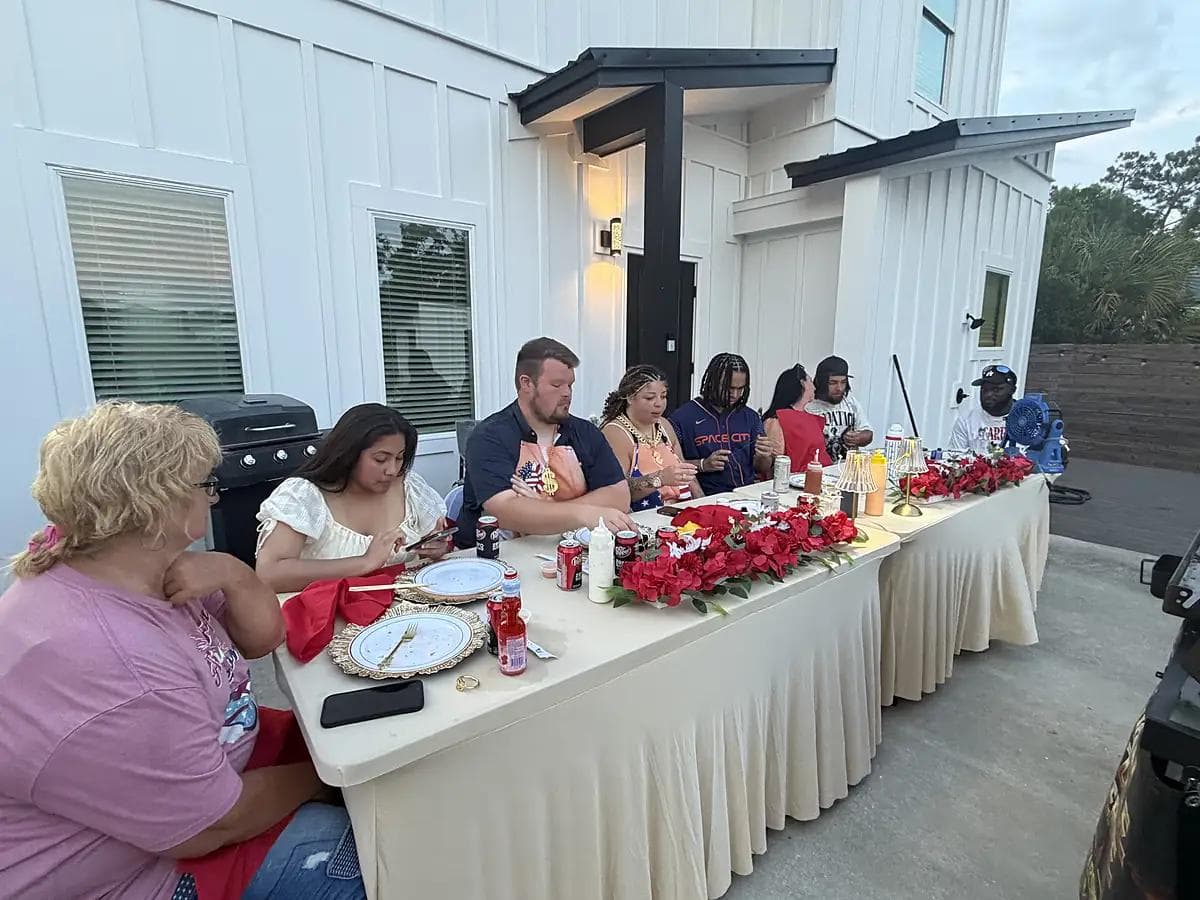 A real Hibachi Five Star celebration dinner at a Northwest Florida vacation home